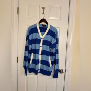 Cardigan XXL blue white stripes